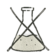 Illustration of a beaker with an X on it
